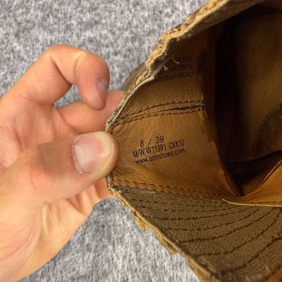 ✅Born Womens Sz 8M✅EU39 Western Studded Leather Ankle Booties Block Heel W11991 - Picture 3 of 12